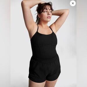 Victoria's Secret PINK Black Ultimate Runsie Bodysuit